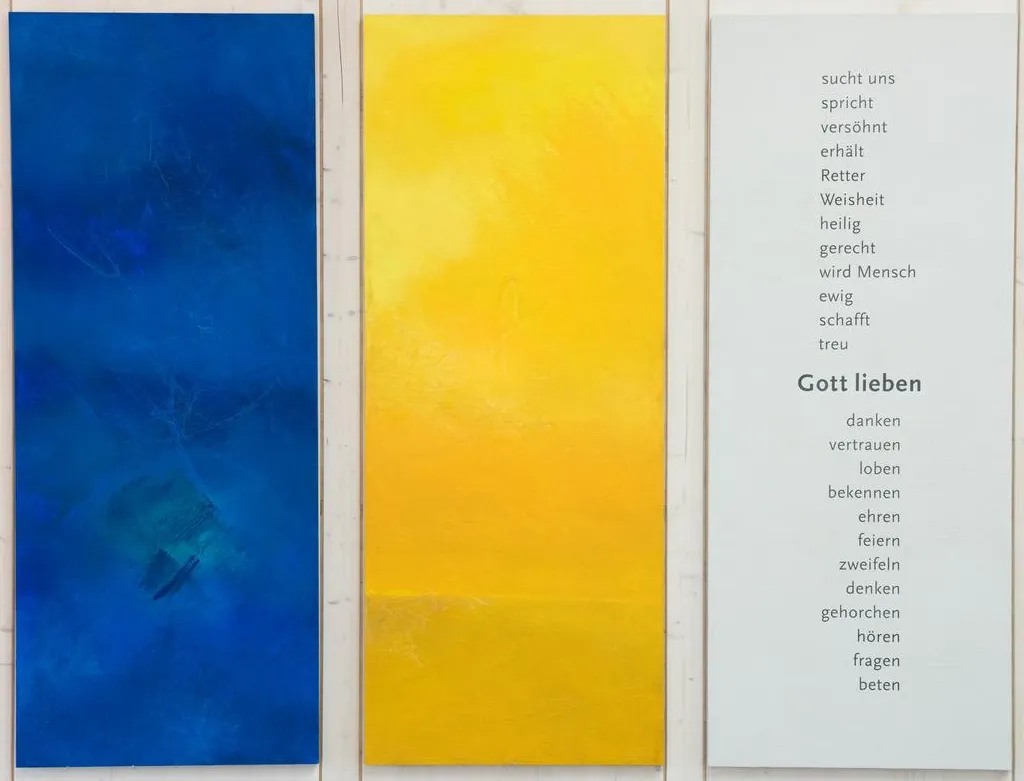 blau gelb weiss (Foto: Balz Kubli, Künstlerinnen: Veronika Bischoff, Gestaltung: Ursula Bollack) blau gelb weiss (Foto: Balz Kubli, Künstlerinnen: Veronika Bischoff, Gestaltung: Ursula Bollack)