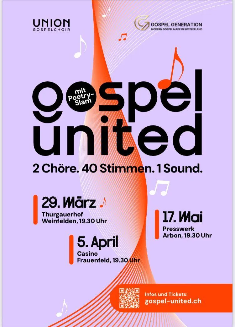 Flyer Gospel united - front (Foto: Samuel Kienast) Flyer Gospel united - front (Foto: Samuel Kienast)